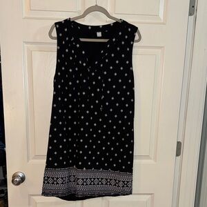 Old Navy Black Dress with White Geometric Accents